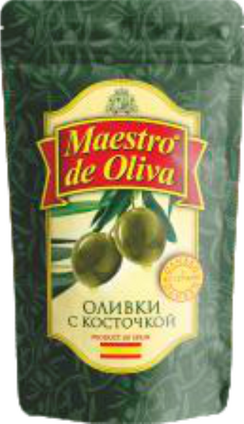 Оливки з кісточкою "Maestro de Oliva", 180г РЕТ